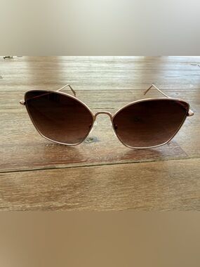 Longchamp Women's Rose Gold Frame Brown Lens Sunglasses